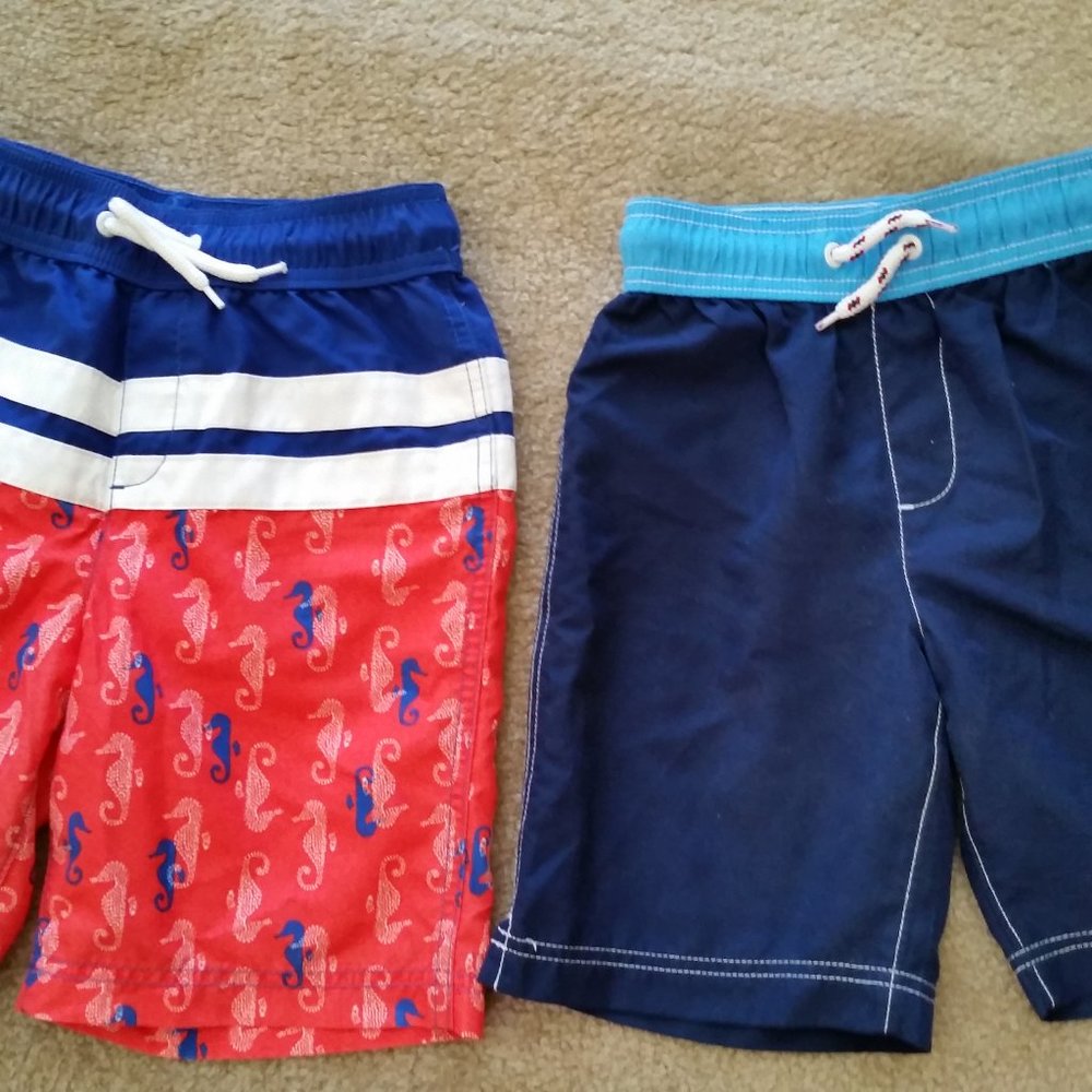 Lot of 2 Lands' End Boys Swim Trunks Size 8S
